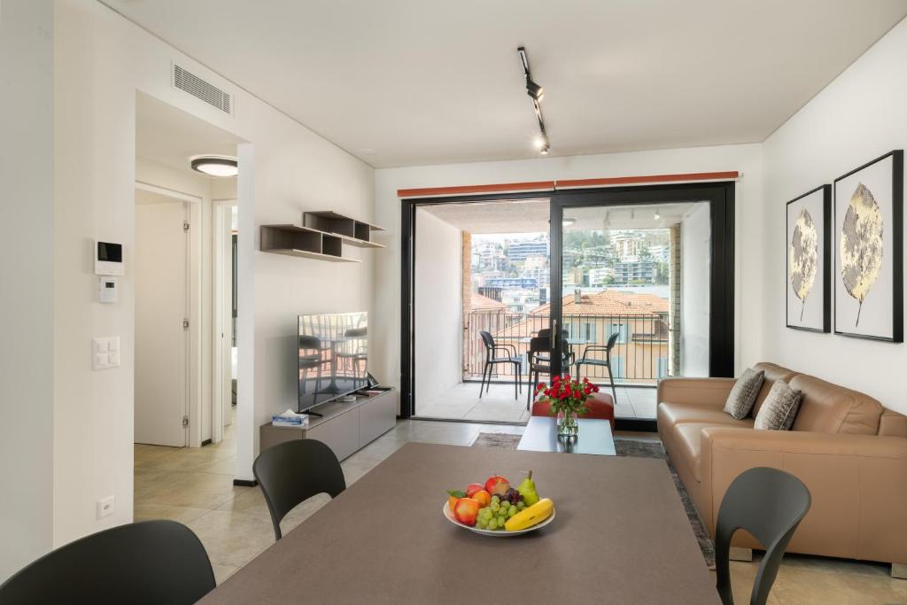 Posezení v ubytování Swiss Hotel Apartments - Lugano
