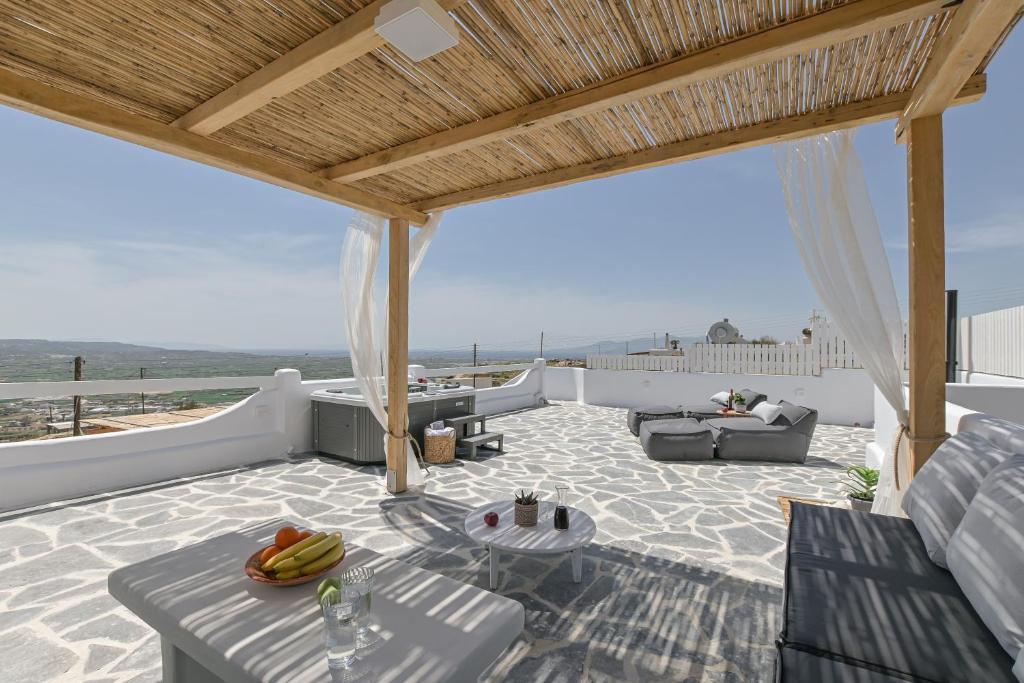 A balcony or terrace at Naxos Pantheon House Panoramic View