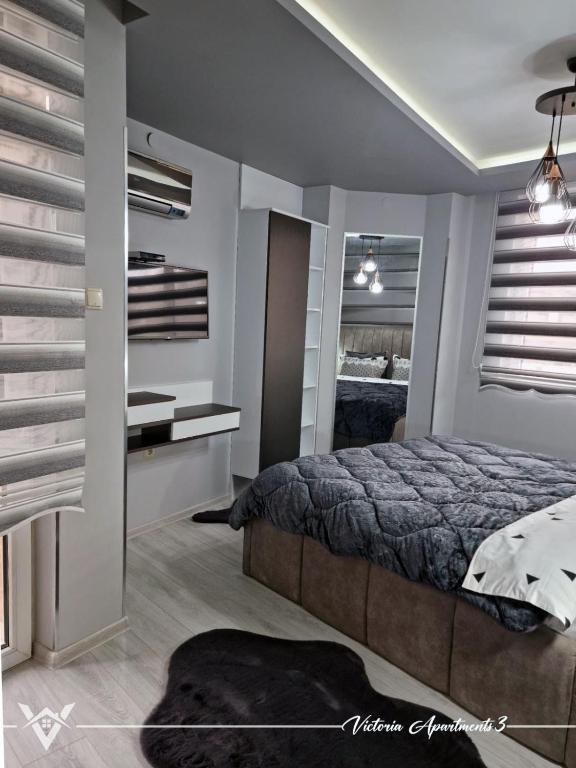 Postel nebo postele na pokoji v ubytování Victoria apartments 3