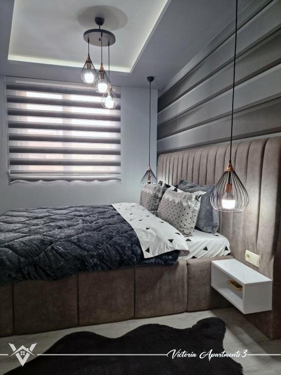Postel nebo postele na pokoji v ubytování Victoria apartments 3