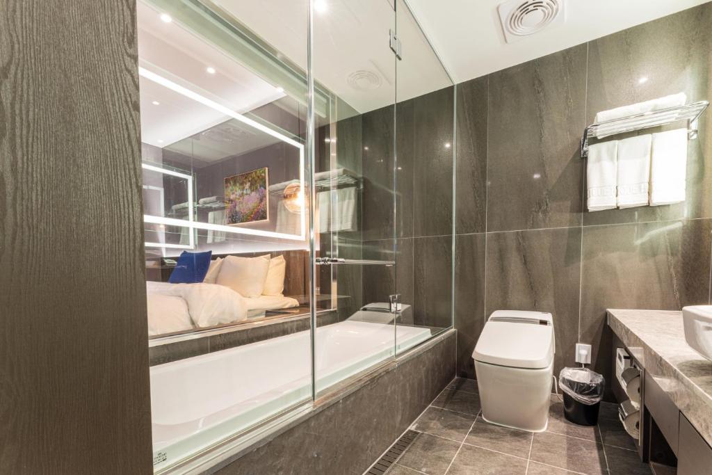 Koupelna v ubytování Hotel SoulHada