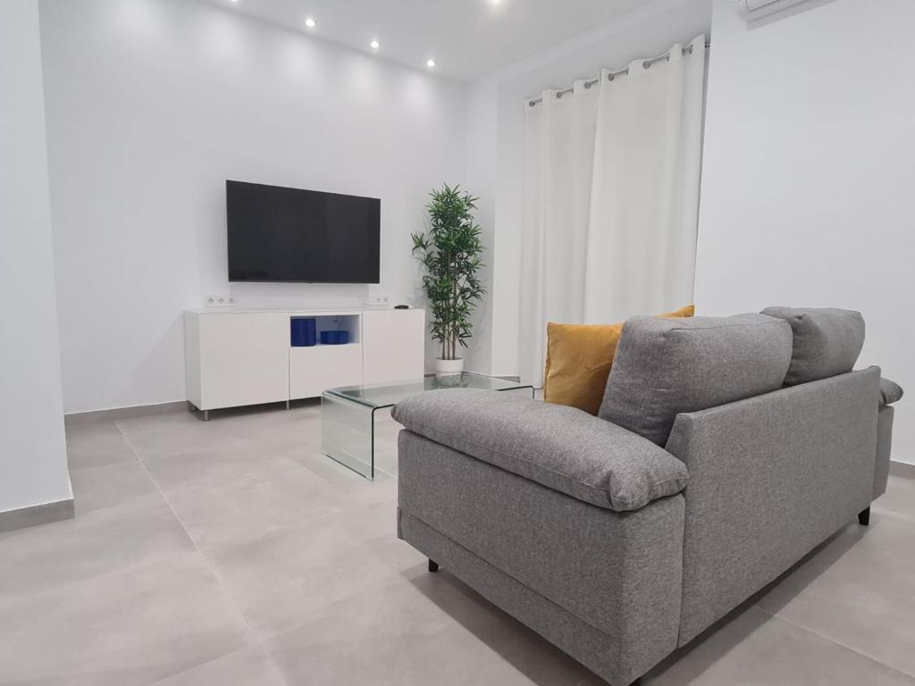 Televízia a/alebo spoločenská miestnosť v ubytovaní Apartamento Centro Histórico 4