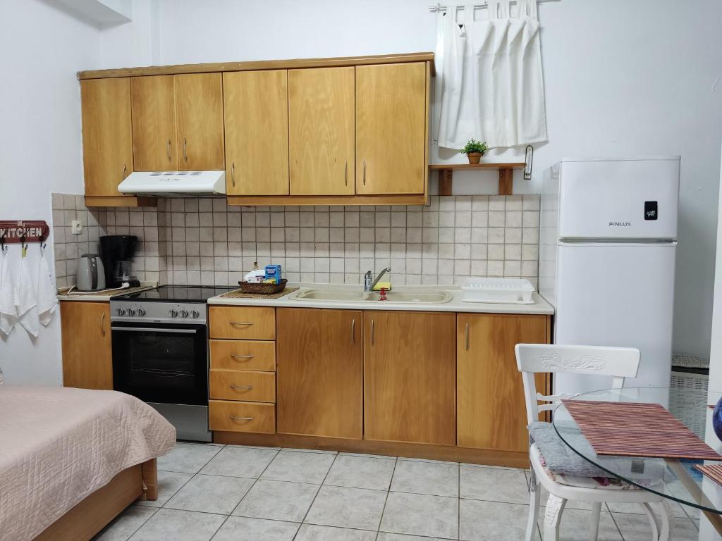 Kuchyň nebo kuchyňský kout v ubytování Polymnia's apartment