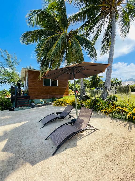 Zahrada ubytování Matira Beach Bungalow Waterfront