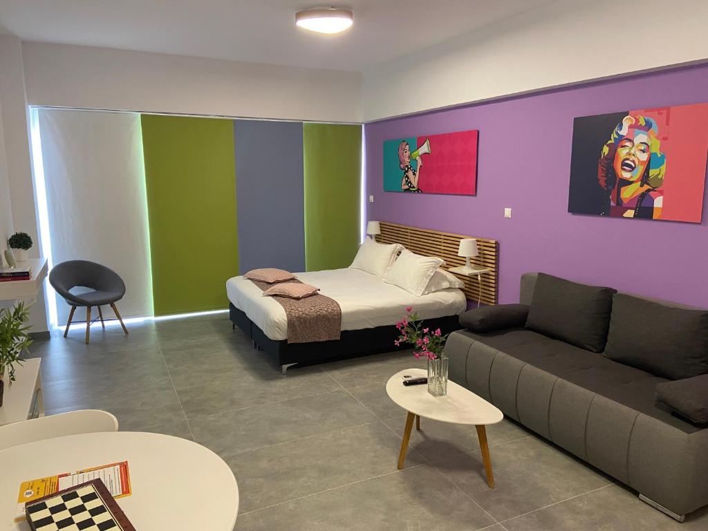 Posezení v ubytování Connect Suites