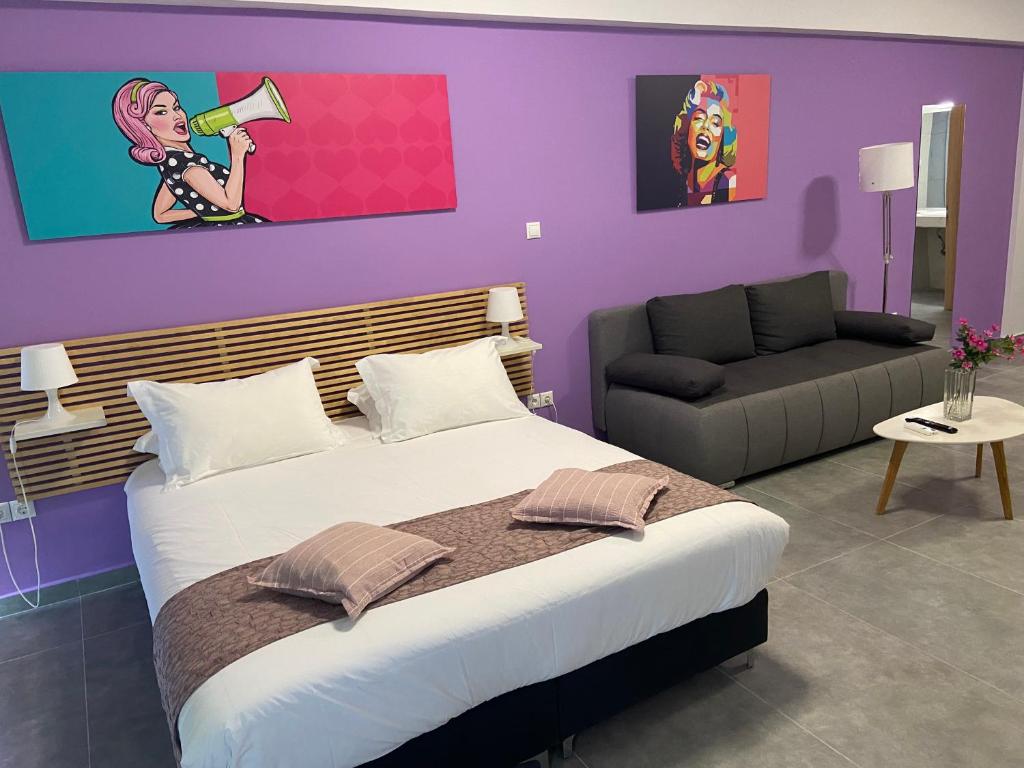 Posezení v ubytování Connect Suites