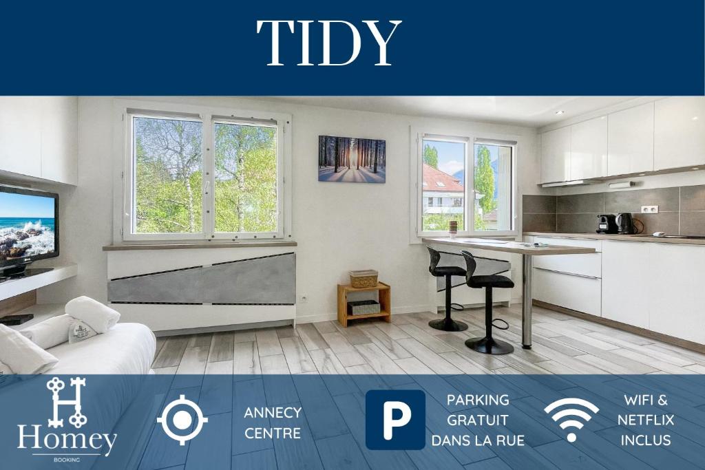 HOMEY TIDY - NEW / Proche Centre Annecy / Parking gratuit / Logement entièrement équipé