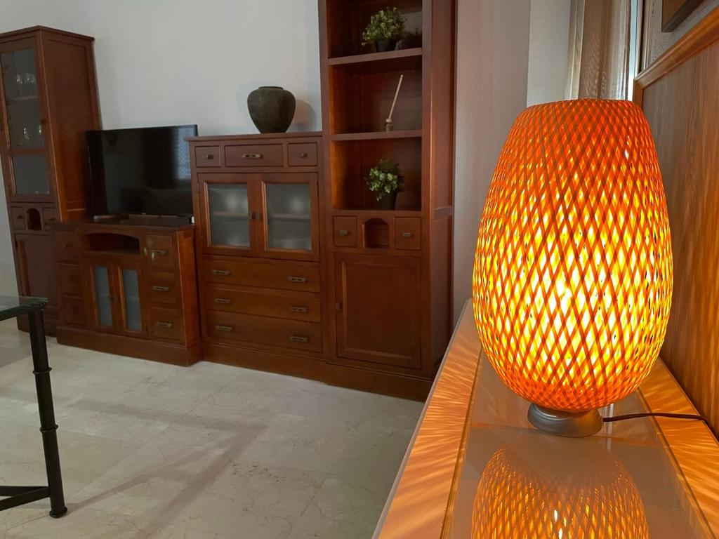 Televízia a/alebo spoločenská miestnosť v ubytovaní Apartamento Duplex El Tinte