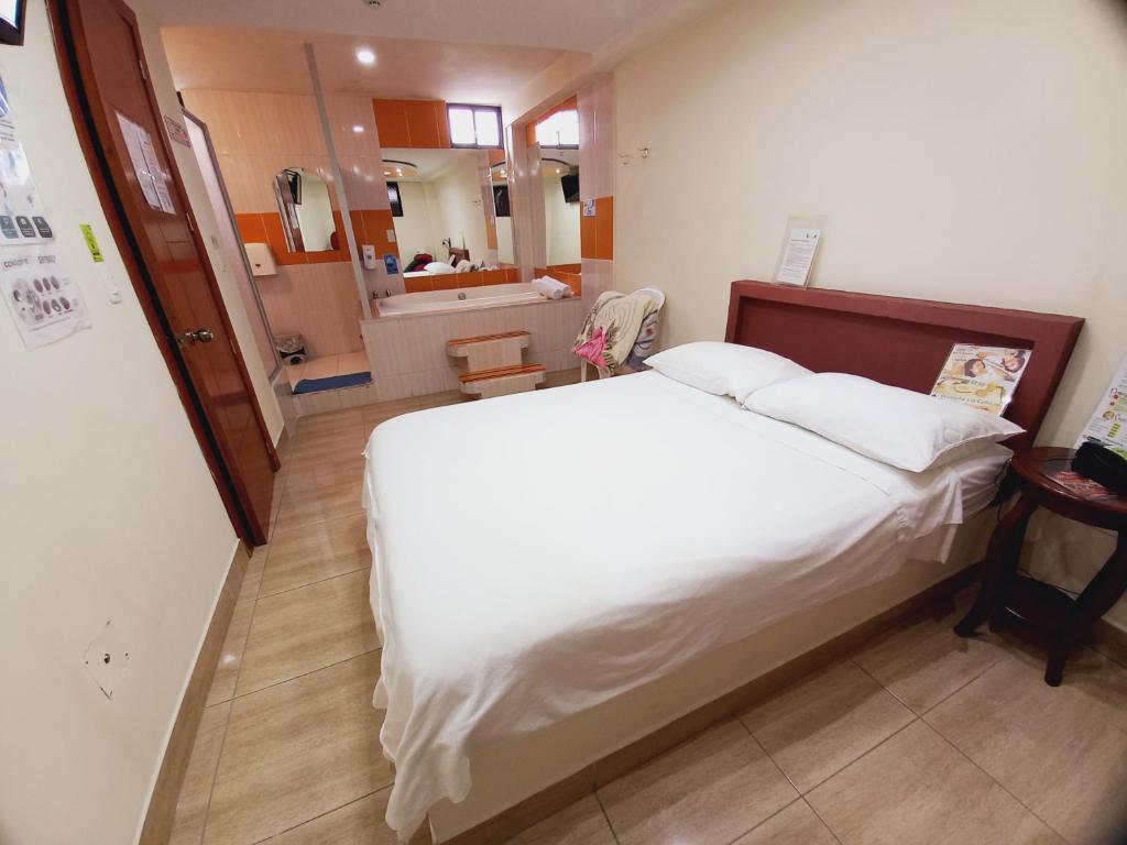 Postel nebo postele na pokoji v ubytování Hostal Oro Orense