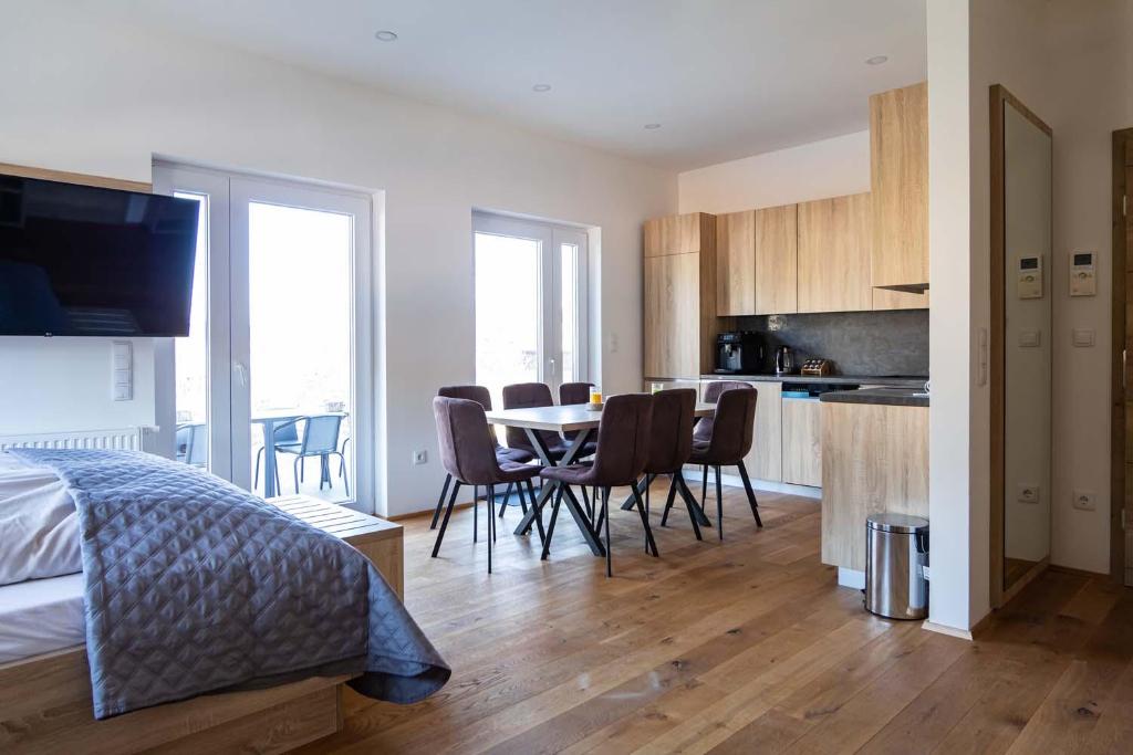 Kuchyň nebo kuchyňský kout v ubytování Luxury Apartment Monte Carlo
