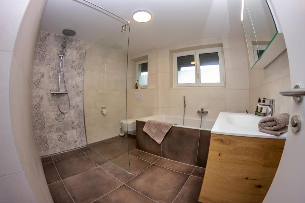 Koupelna v ubytování Ferienwohnung Melcher