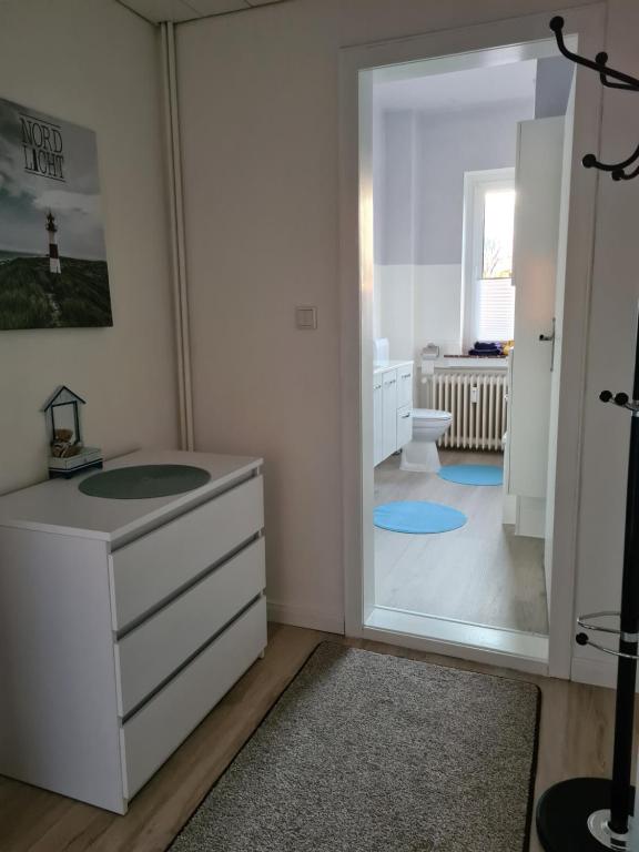 Postel nebo postele na pokoji v ubytování Nordlicht Emden