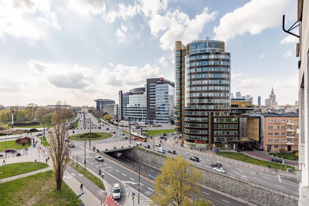 Výhľad na mesto Varšava alebo výhľad na mesto priamo z apartmánu