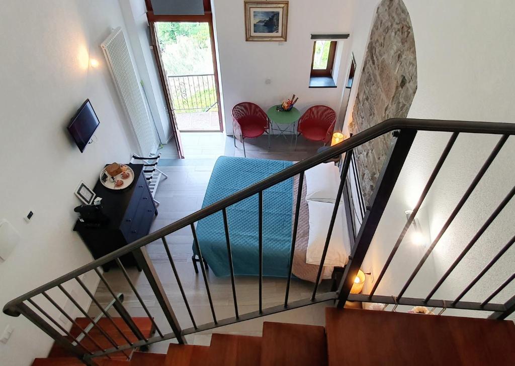 a view of a staircase in a house at Arbanella in Corniglia