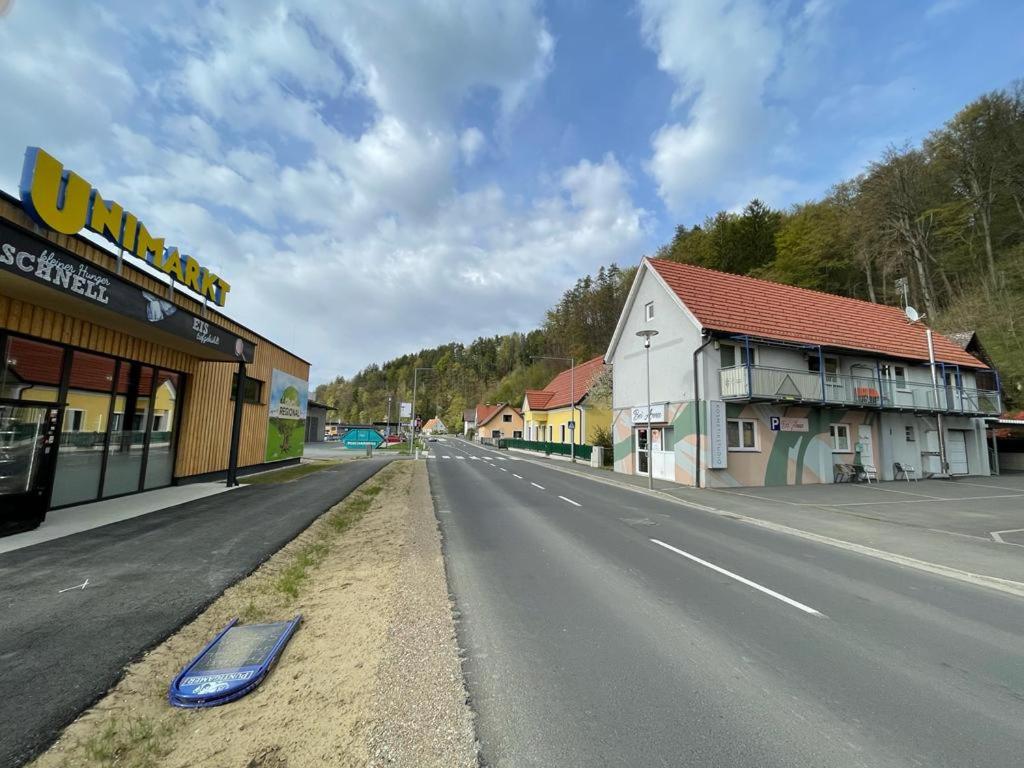 a blue object is laying on the side of a road at Ferienwohnung im südsteirischen Weinland - Haus Birgit in Arnfels