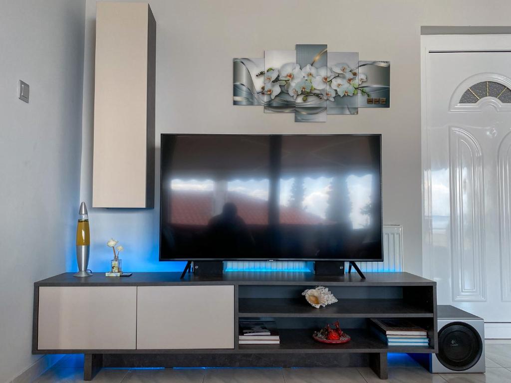 Televízia a/alebo spoločenská miestnosť v ubytovaní Seaside Serenity