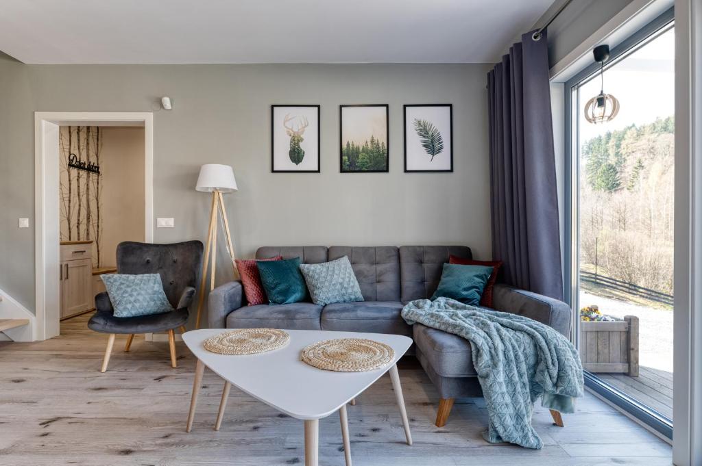 Χώρος καθιστικού στο Domki w Rudawach Las i Łąka Gorąca Balia Baseny