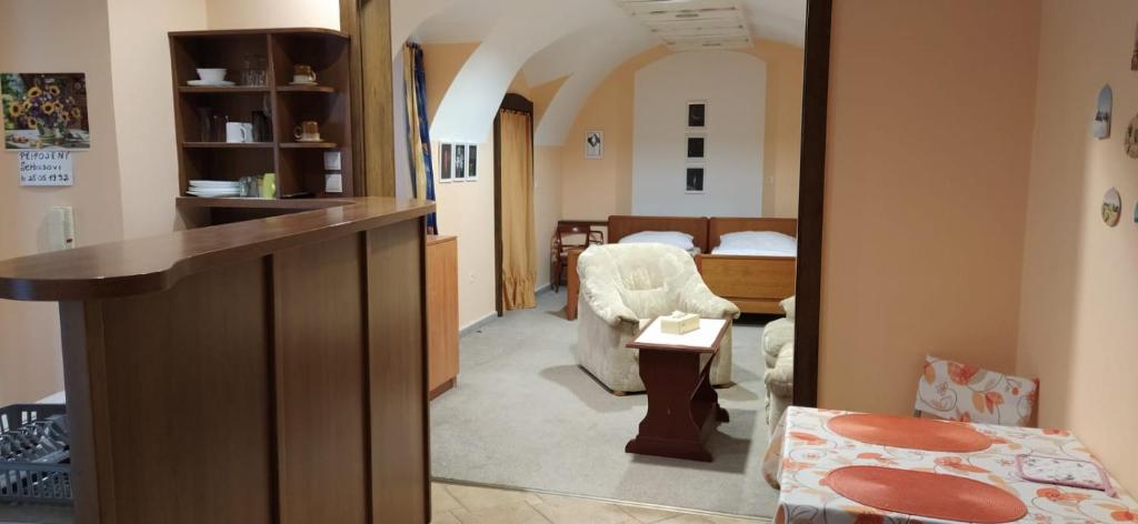Postel nebo postele na pokoji v ubytování Apartmán Soběslav