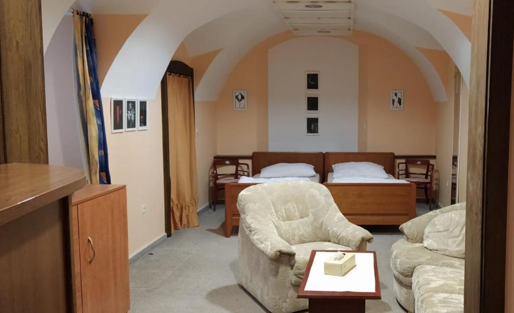 Postel nebo postele na pokoji v ubytování Apartmán Soběslav
