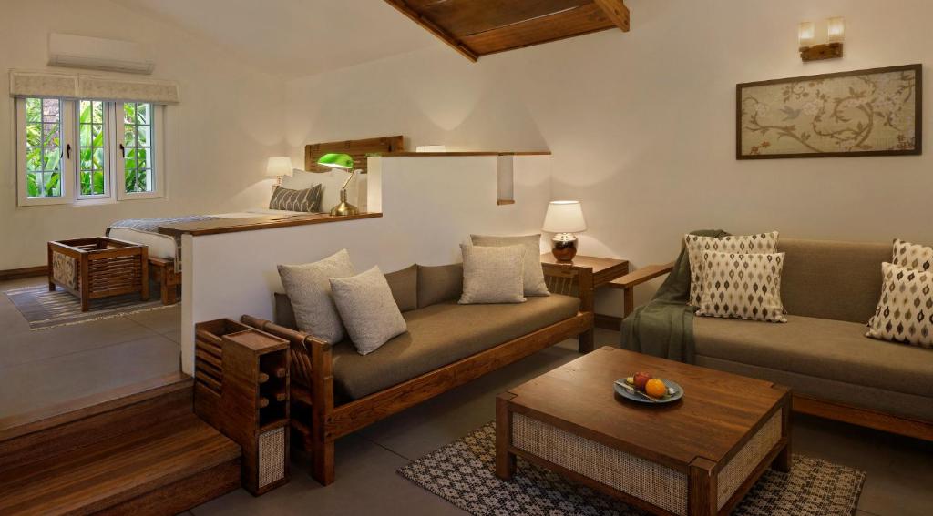 Posezení v ubytování Amanvana Spa Resort, Coorg