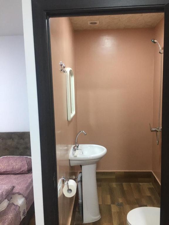 Koupelna v ubytování Hotel Amigo