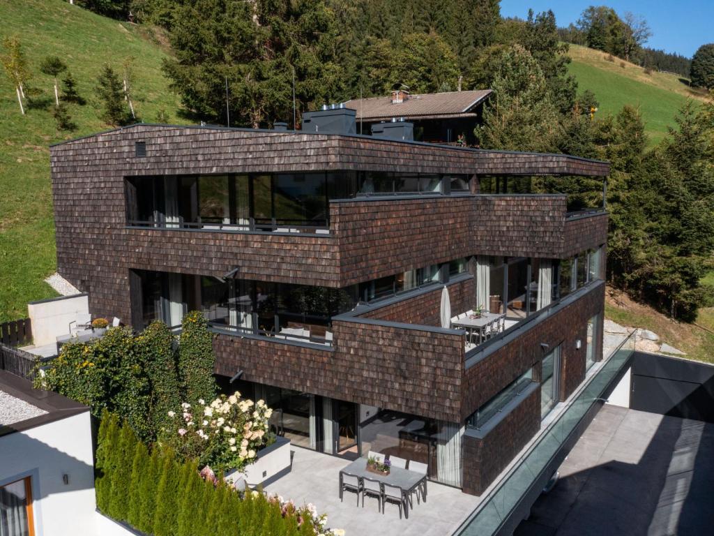 an aerial view of a brick house at Apartment Sunny by Interhome in Zell am See