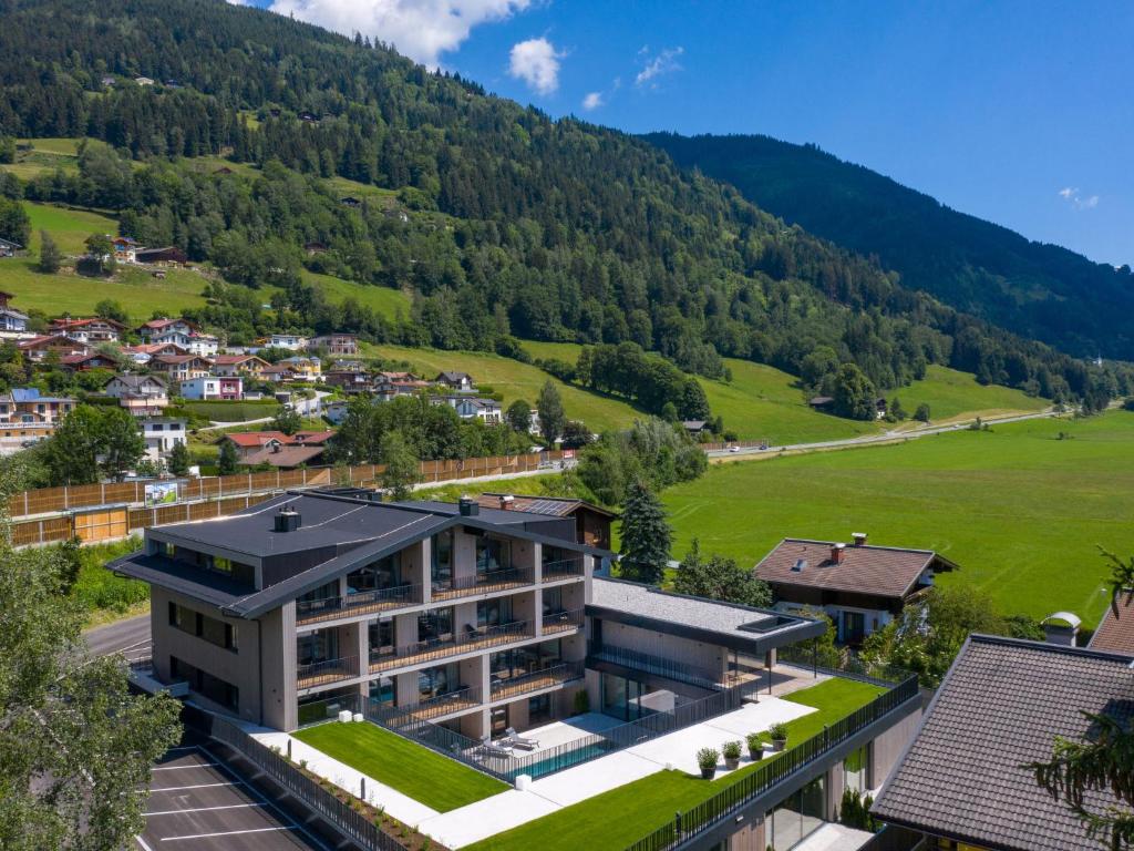 an aerial view of a building in the mountains at Apartment Emma Deluxe Aparthotel-11 by Interhome in Fürth