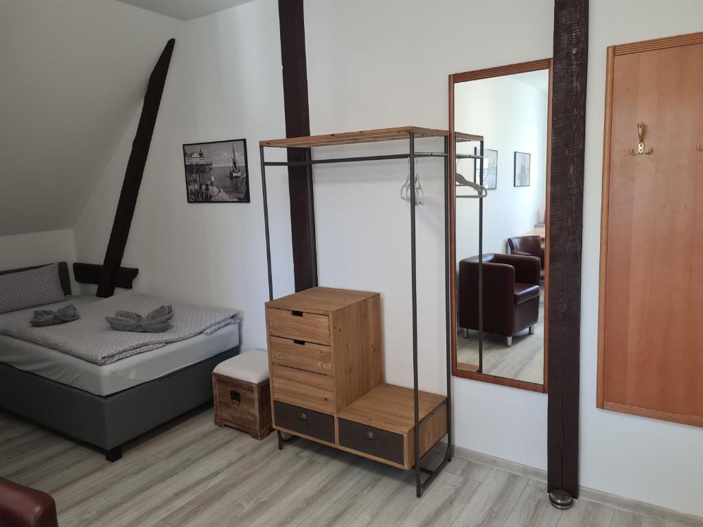 Postel nebo postele na pokoji v ubytování Pension Domke