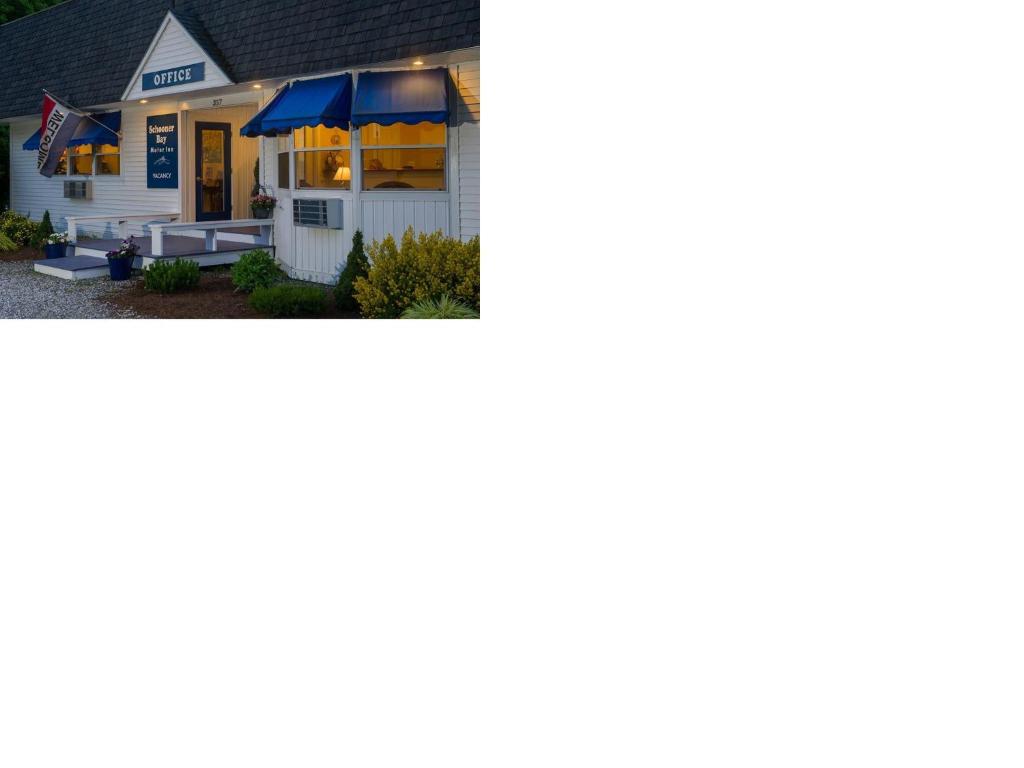 a house before and after being remodeled at Schooner Bay Motor Inn in Rockport