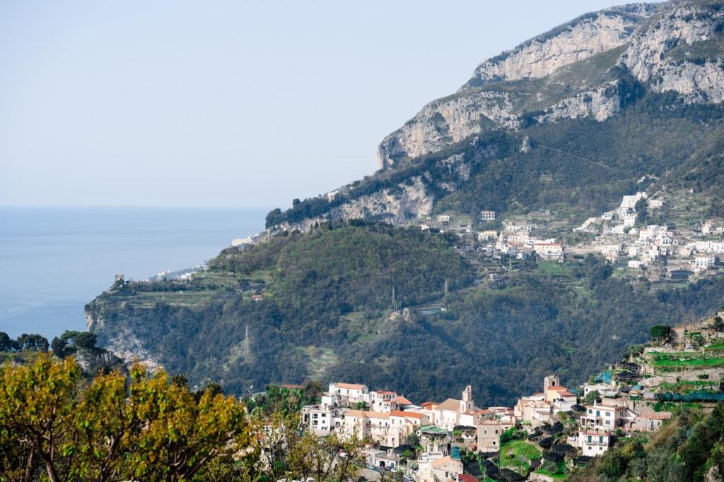 a village on the side of a mountain at La Casa di Carla in Ravello