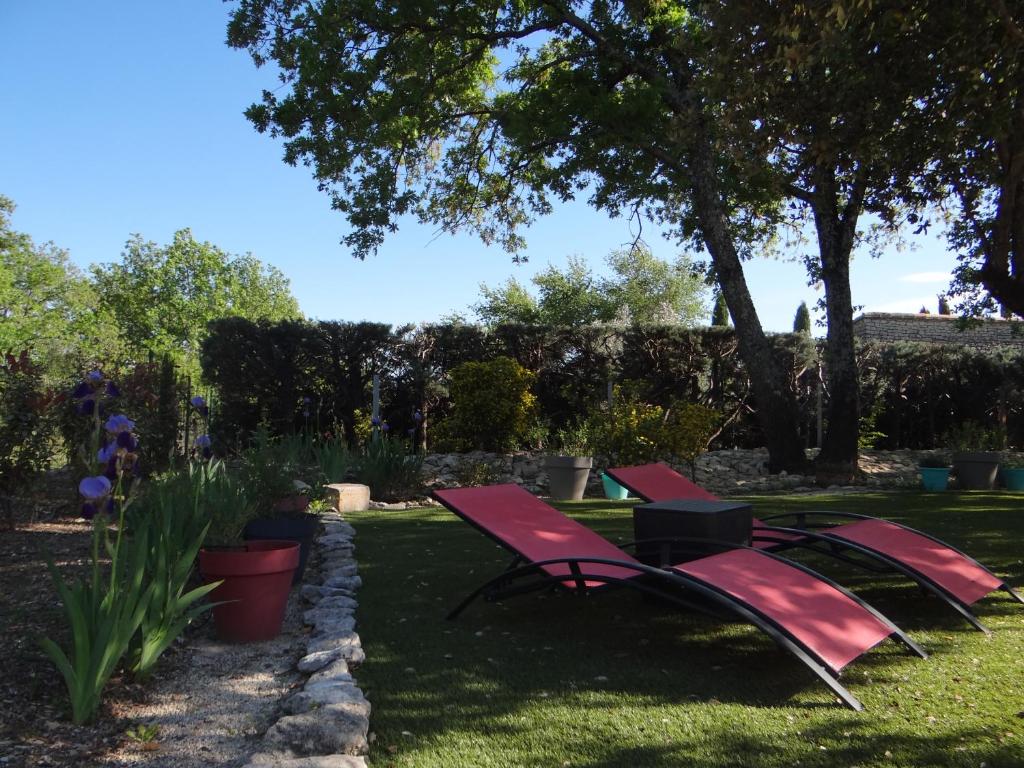 Zahrada ubytování Mas Val-Chênaie Gordes