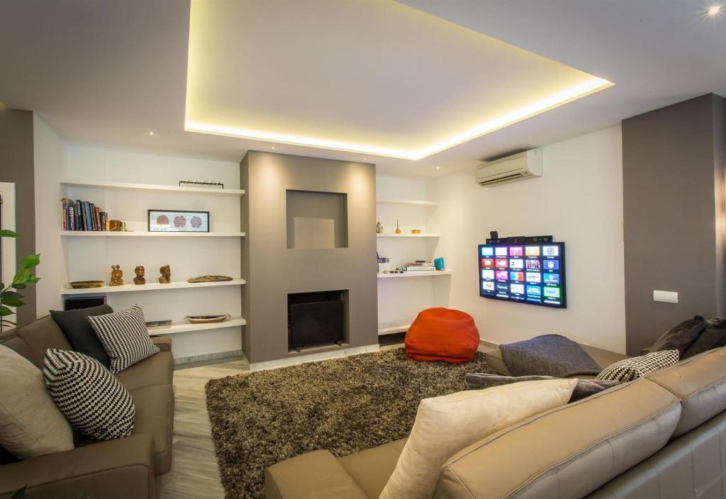 Telewizja i/lub zestaw kina domowego w obiekcie Casa Eucalyptus Family Home
