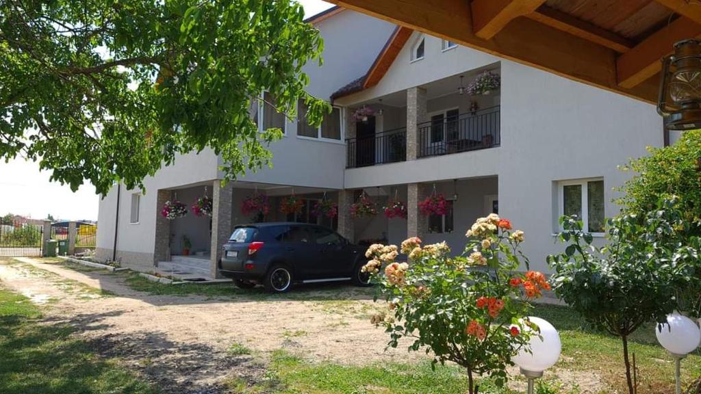 une voiture garée devant une maison dans l'établissement Casa Dana, à Tăşnad