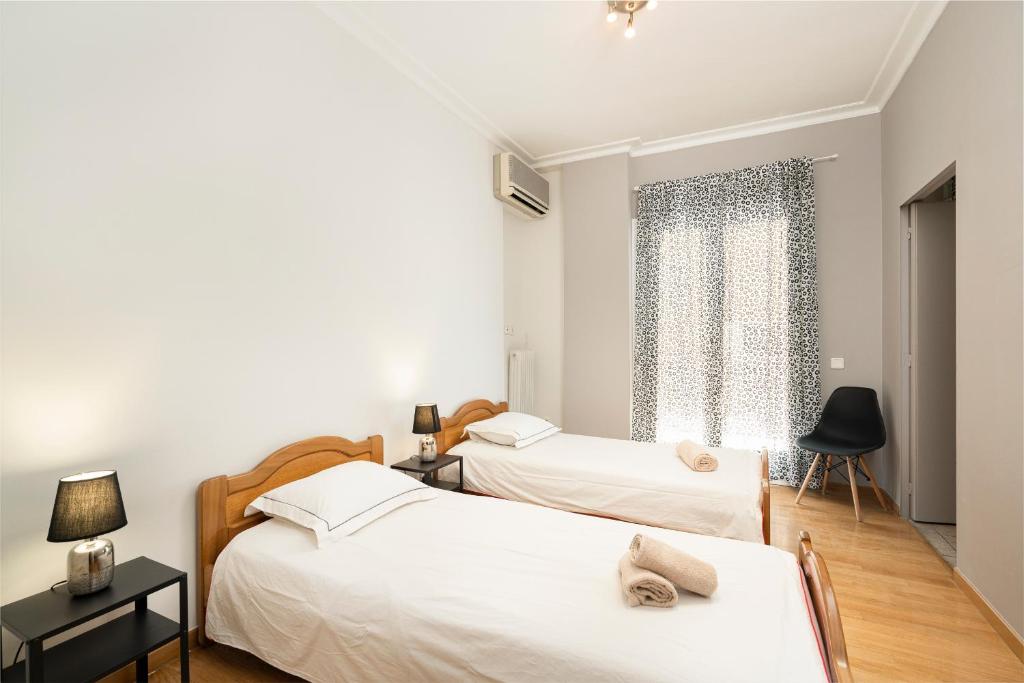 Posteľ alebo postele v izbe v ubytovaní Scent Of Freedom Apartment Renovated