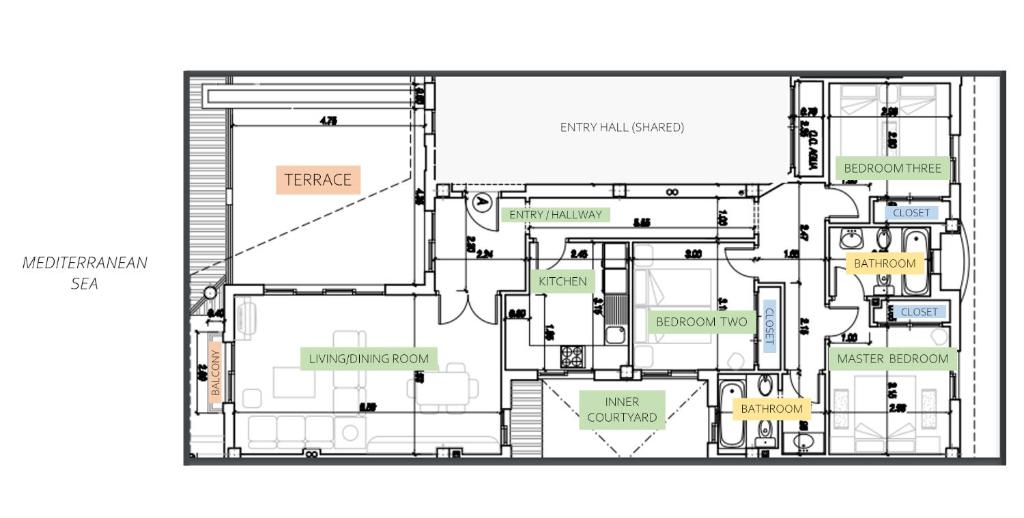 Plan piętra w obiekcie Luxury Penthouse: The Beacon at Punta de la Mona