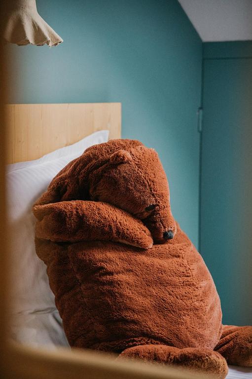 Postel nebo postele na pokoji v ubytování Hotel Spa Azteca Barcelonnette