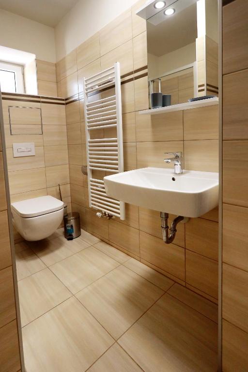 Koupelna v ubytování Apartmány Tatra