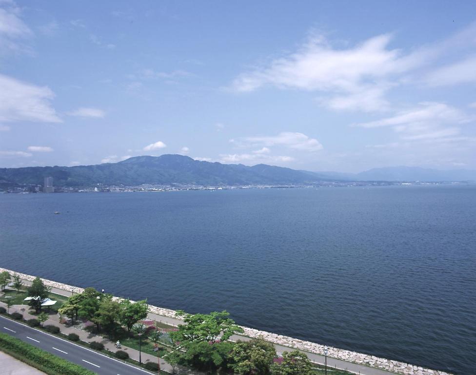 a view of a large body of water at Lake Biwa Otsu Prince Hotel in Otsu