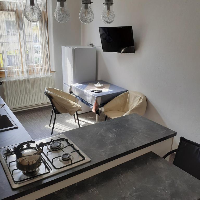 Telewizja i/lub zestaw kina domowego w obiekcie Apartma Františkovy Lázně