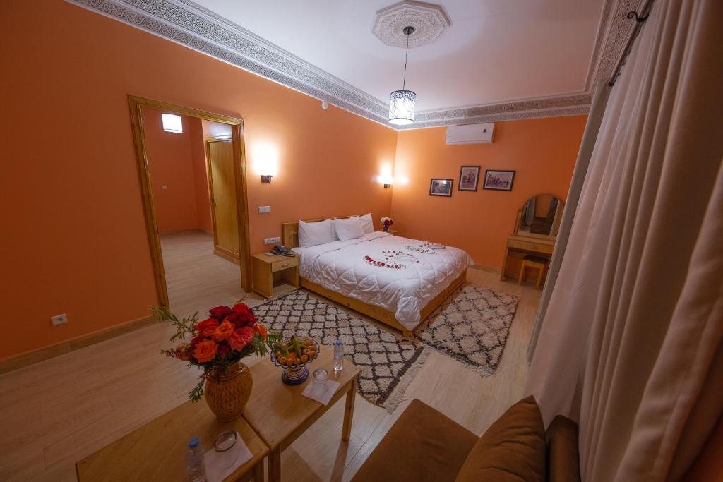 Postel nebo postele na pokoji v ubytování Ksar Ben Youssef