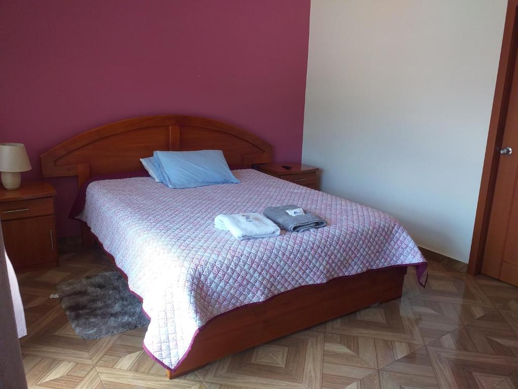 Postel nebo postele na pokoji v ubytování Hostal Resto - Bar "EL PEÑÓN"