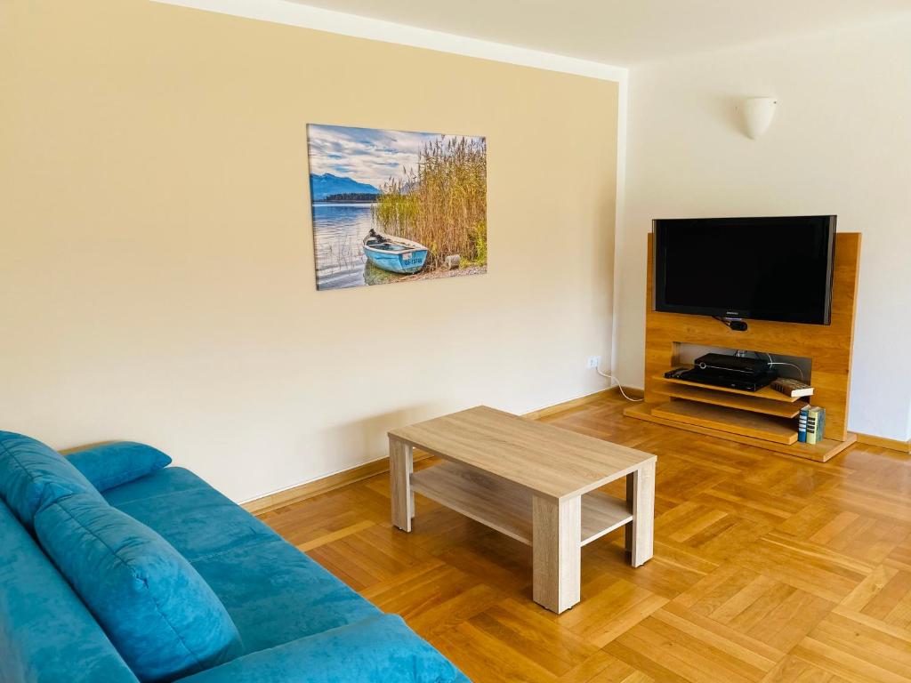 TV a/nebo společenská místnost v ubytování Ferienwohnungen Bachblick