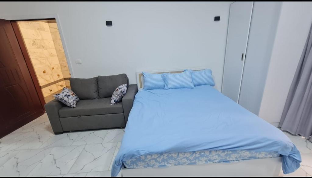 Postel nebo postele na pokoji v ubytování Beautiful studio with sea view and pool view