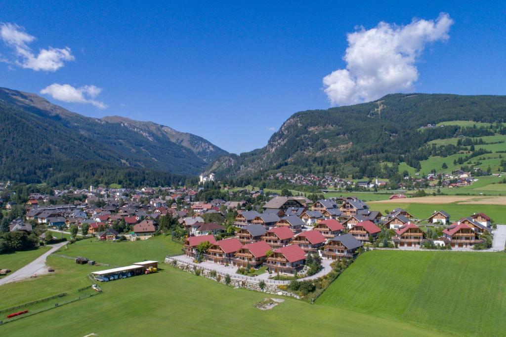 Letecký snímek ubytování Panorama Chalets Mauterndorf