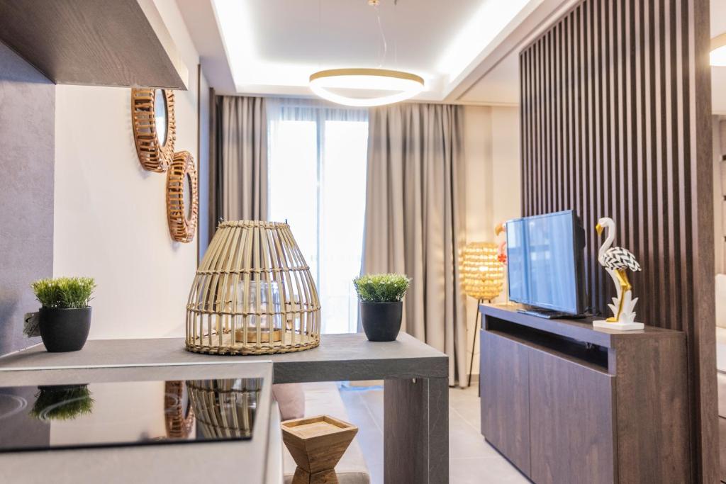 Kuchyň nebo kuchyňský kout v ubytování Evitel Luxury Living