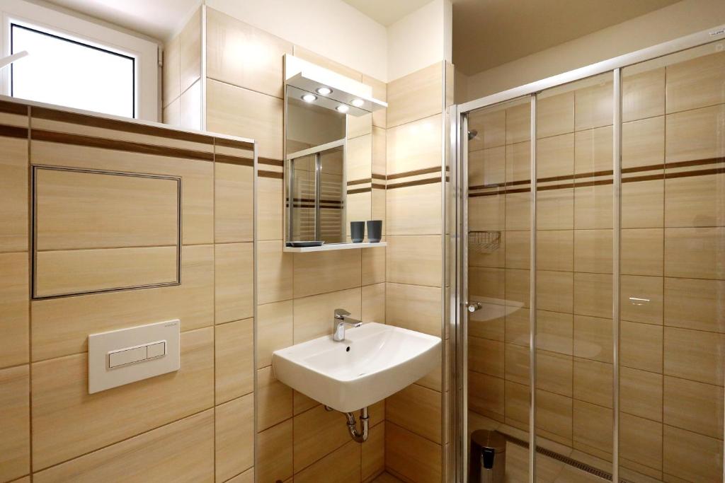 Koupelna v ubytování Apartmány Tatra