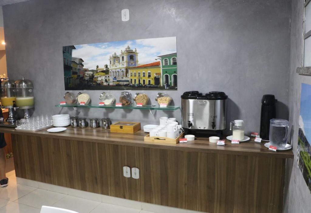 Příslušenství pro přípravu čaje a kávy v ubytování Onix Hotel Praia de Piata
