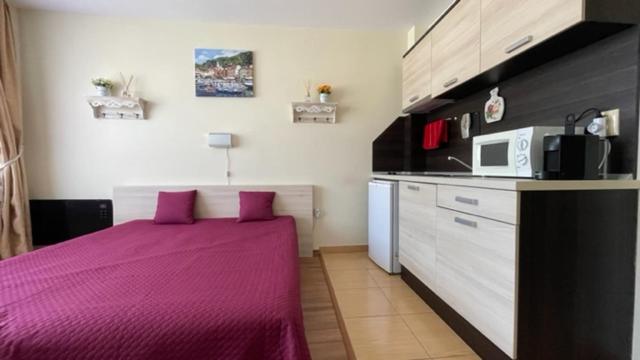 A kitchen or kitchenette at SUMMER BREEZE 406 Studio Sunny Beach