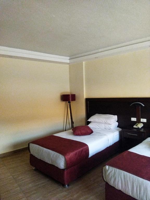 Postel nebo postele na pokoji v ubytování petra agora hotel