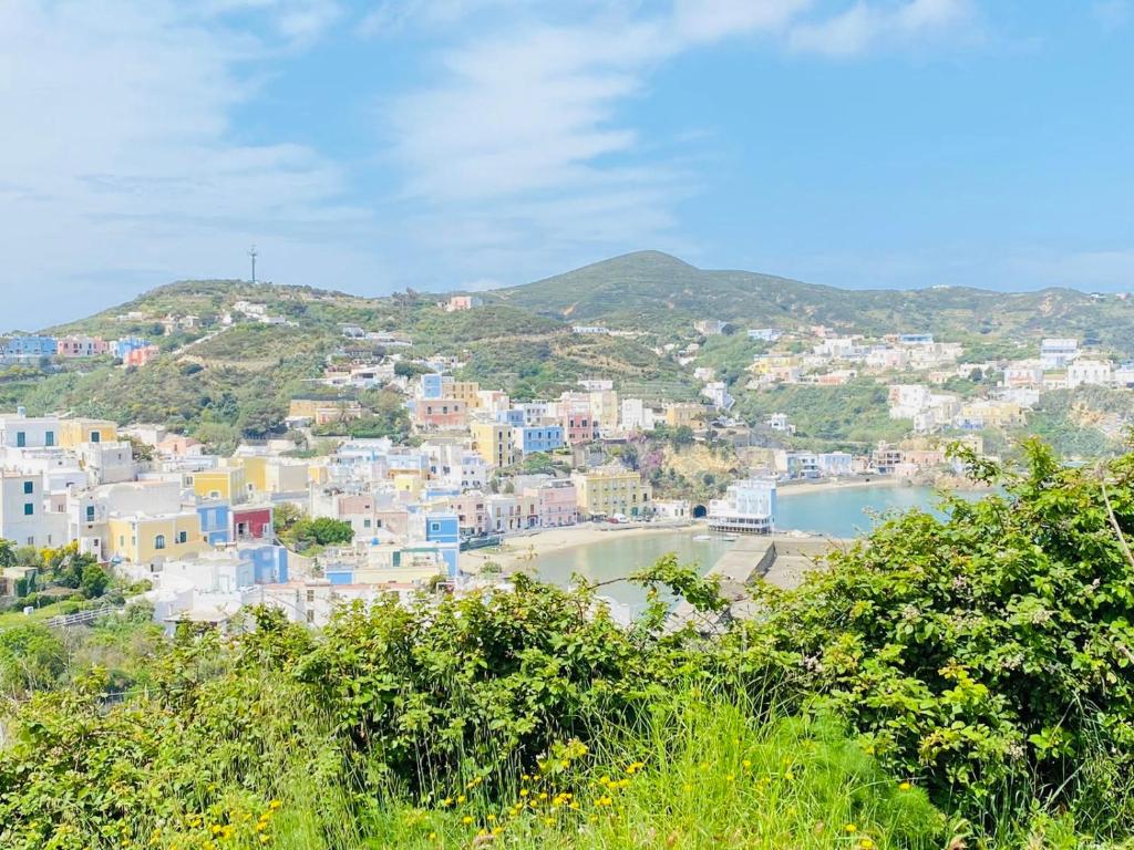 a view of a town with a beach and buildings at Casa Ninetta - Immobilevante in Ponza